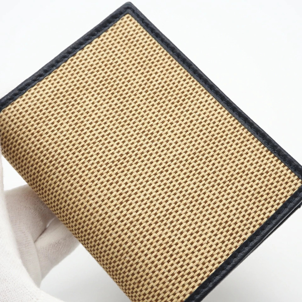Gucci Canvas Horsebit Wallet Bi fold Beige Black Leather - Picture 4 of 12
